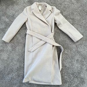 H&M tie belt coat